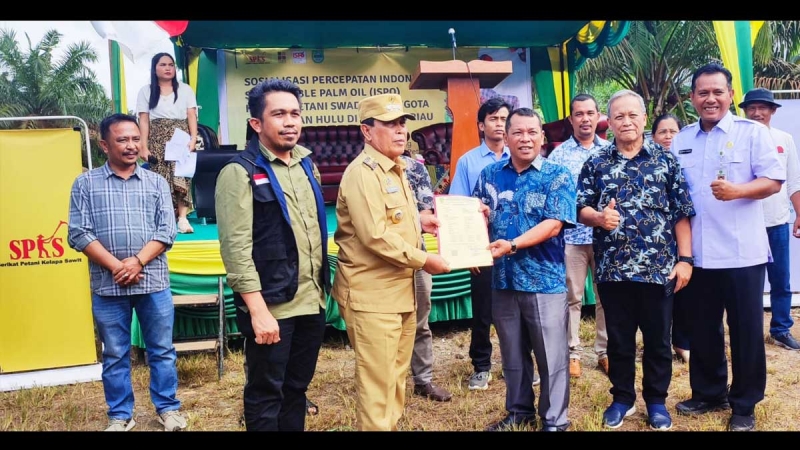 Petani Sawit Swadya Anggota SPKS, Dorong Percepatan Kepemilikan Sertifikasi ISPO di Rokan Hulu